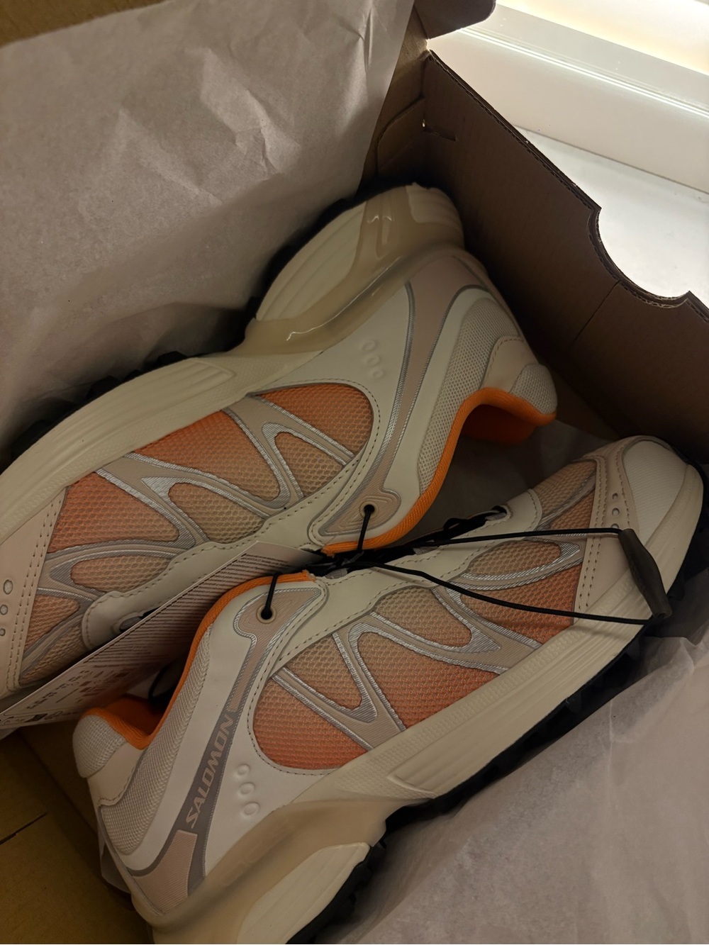 Salomon Women's Sneakers in Cream and Orange